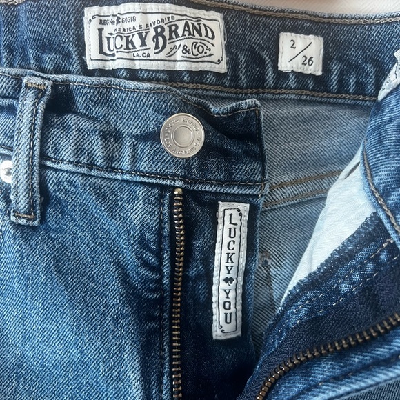 Lucky Brand Women's Distressed Dark Blue Straight Jeans - Picture 4 of 4